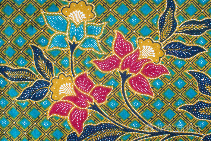 美丽的印度尼西亚花蜡染图案 & 图案
