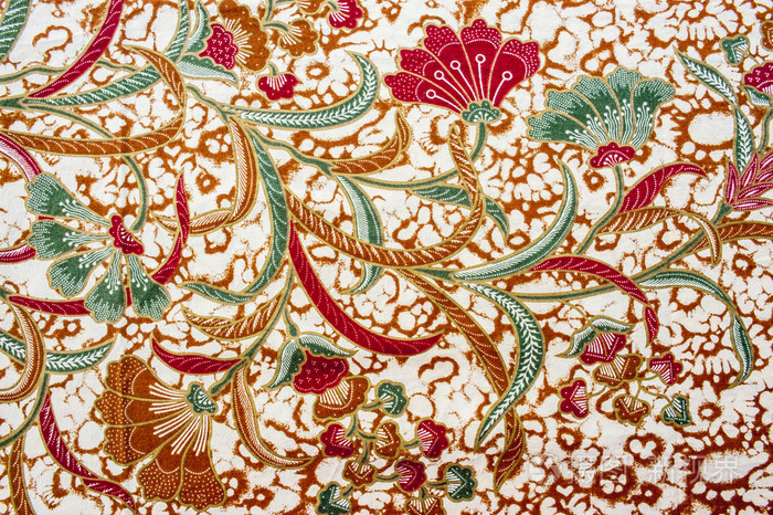 美丽的印度尼西亚花蜡染图案 & 图案