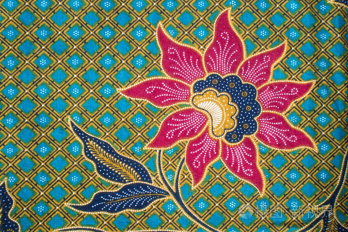 美丽的印度尼西亚花蜡染图案 & 图案