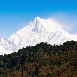 在锡金 印度喜马拉雅山的山今天范围