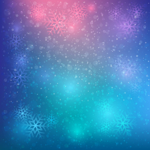 多彩的雪和星星背景