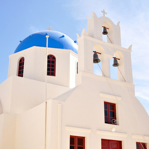圣托里尼岛希腊古典希腊风格教堂