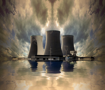 在海岸核电厂。生态灾害概念