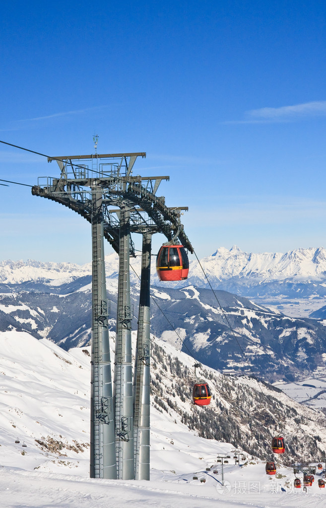 卡普伦,kitzsteinhorn 冰川的滑雪胜地.奥地利