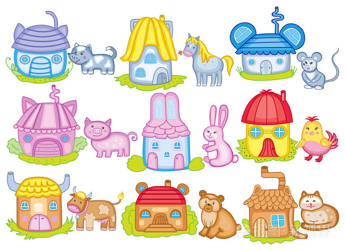 动物房屋矢量图