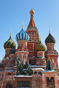 在莫斯科红场的圣巴兹尔大教堂图片