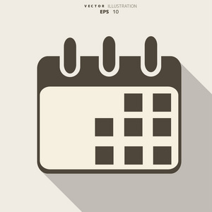 日历管理器 web 图标，平面设计