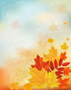 抽象复古的秋天背景下为您的设计的。矢量