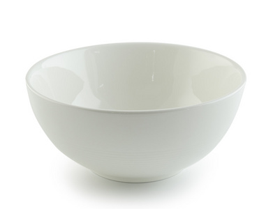 在白色背景上的白色陶瓷碗