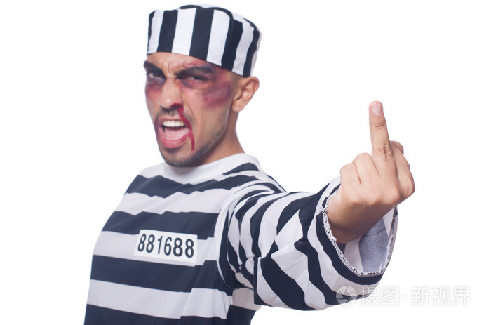 与白色的坏伤痕的囚犯