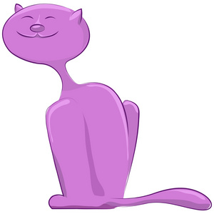 矢量紫色开心猫