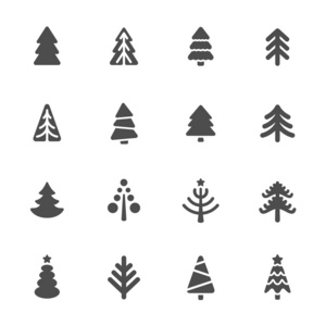 圣诞节树图标集