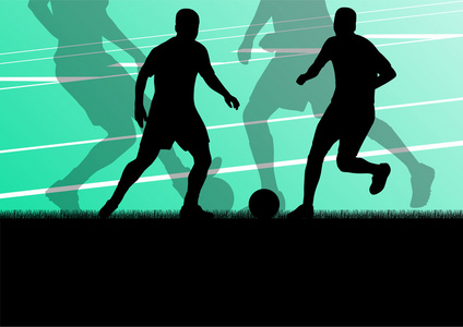 活跃足球运动员足球足球球员活跃的运动剪影矢量酒泉照片