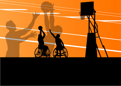 主动禁用男子篮球运动员坐在轮椅上的详细