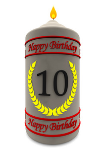 十岁生日的生日蜡烛图片