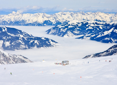 卡普伦，kitzsteinhorn 冰川的滑雪胜地。奥地利