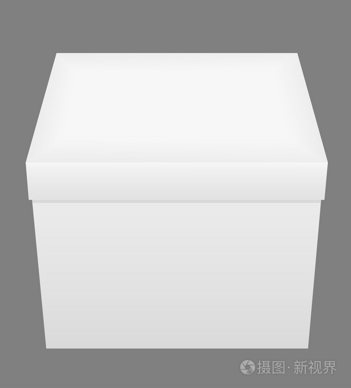 白色封闭包装盒子矢量图