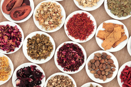 中药中国的替代医学中国针灸与中药良好的健康的香草茶中国针灸针和