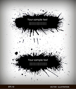 飞溅的横幅集矢量插画