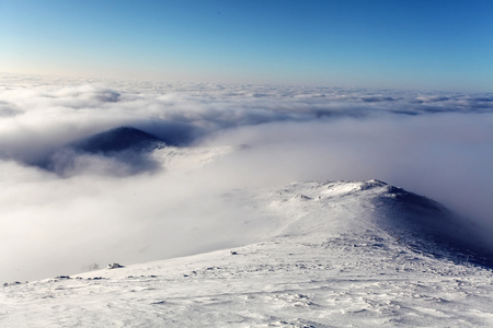 冬季风景与高山在斯洛伐克