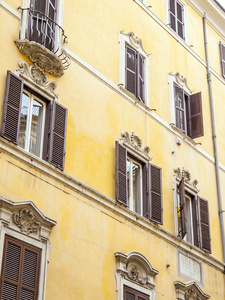 罗马，意大利。在这座历史名城的建筑典型建筑细节