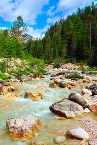 高寒山区河流在多洛米蒂山意大利欧洲