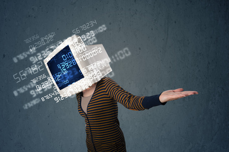 人类网络监视器的 pc 计算计算机数据概念照片