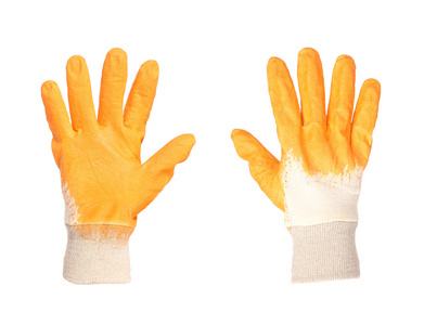 橡胶防护橙色手套