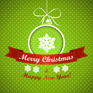 绿色点缀圣诞节背景与球图片
