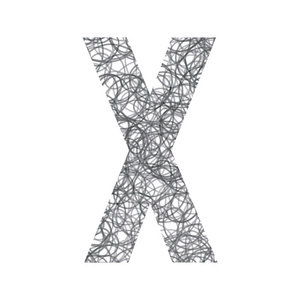 手绘制的字母 x