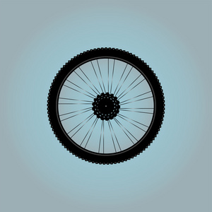 自行车轮的侧面影像