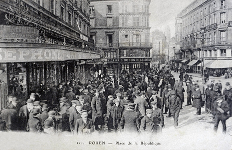 旧明信片，鲁昂，共和国广场