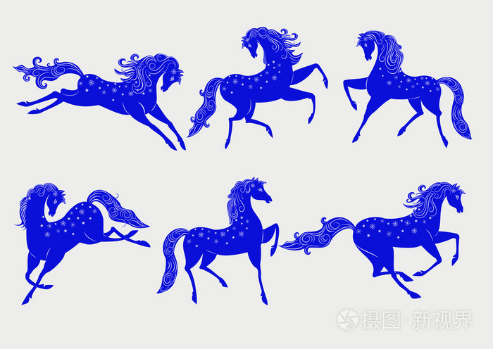 蓝色的马的集合