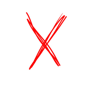 孤独的白色 x 的红字