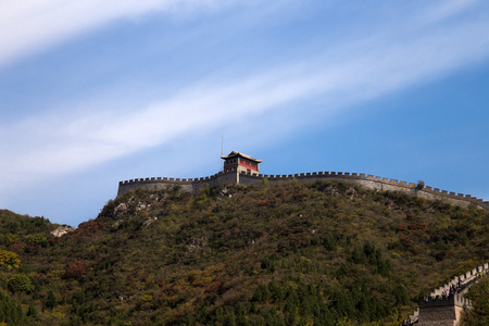 中国的长城，北京北部风景最美的部分之一的视图