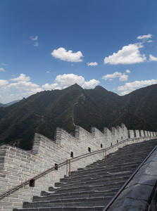 中国的长城，北京北部风景最美的部分之一的视图