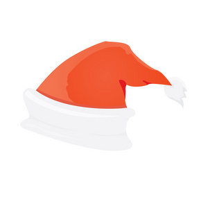 矢量圣诞老人顶红色的帽子白色孤立