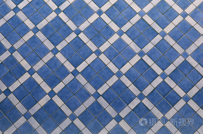 蓝色陶瓷瓷砖的地板纹理背景