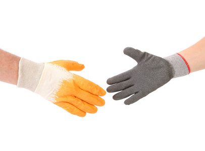 两只手手套在手满足摇摄影图