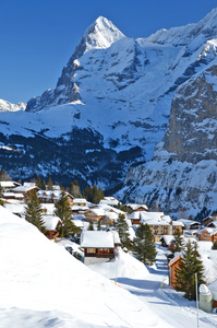 muerren，著名的瑞士滑雪度假村