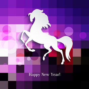 新的一年的马插画 矢量的象征