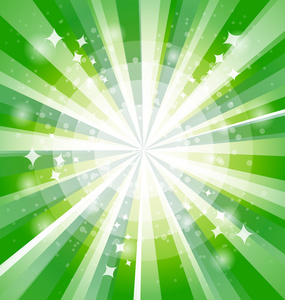 放射光线的明亮的绿色背景
