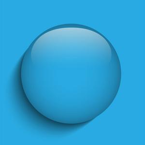 红色背景上的蓝色玻璃圆按钮
