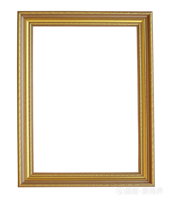 孤立在白色背景上的古董金色框架照片-正版商用图片1dno6m-摄图新视界