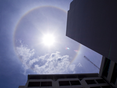 美丽的太阳光晕现象照片