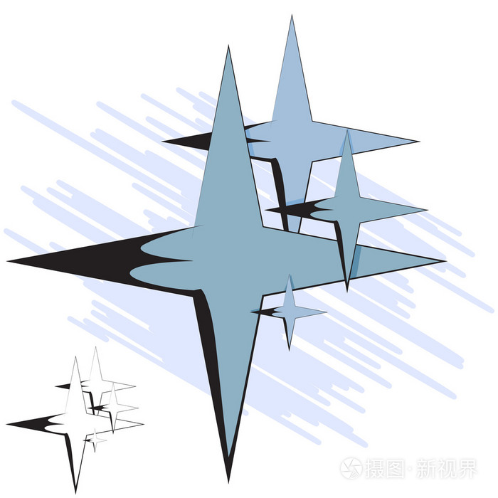 矢量图.组的四角星插画-正版商用图片1do3c4-摄图新视界