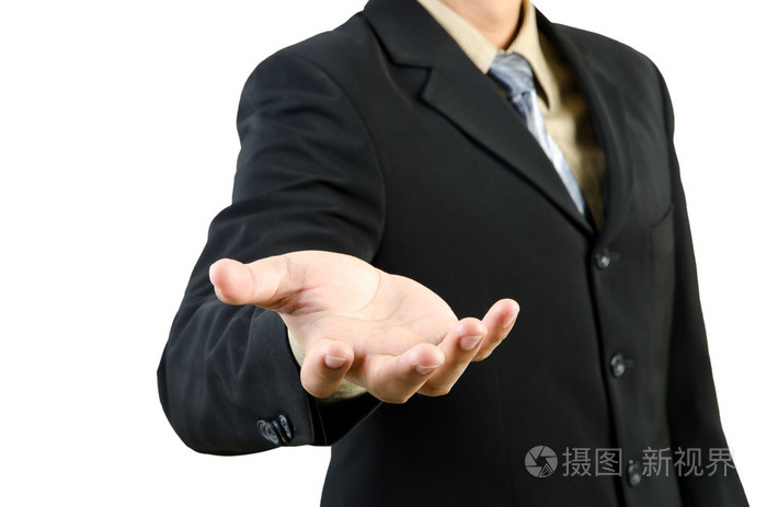 商人只手握住空白