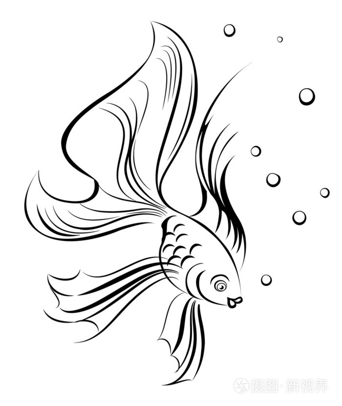 剪影鱼插画-正版商用图片1dob97-摄图新视界