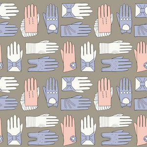 手套的手绘制的模式