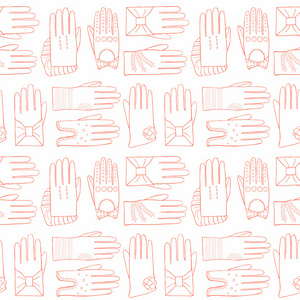 手套的手绘制的模式